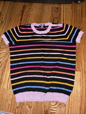 ModCloth Women's Multicolor Striped Knit Pullover Sweater Sz. L